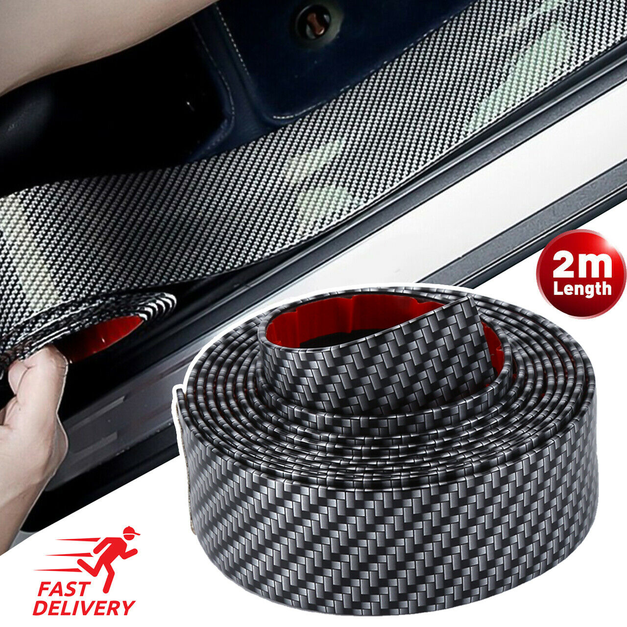 Crepe Pan Carbon - Adesivi per auto da 2 m